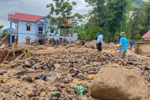 Lũ quét ở huyện Ba Bể (tỉnh Bắc Kạn) ngày 18-5. Ảnh: CTV