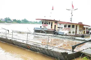 Dự kiến, 14 giờ hôm nay (13-6) dùng phà quân sự tạm thời thay thế cầu phao Phong Châu