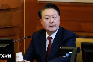 Tổng thống Hàn Quốc Yoon Suk Yeol tại Tòa án Hiến pháp ở Seoul, ngày 23-1-2025. Ảnh: THX/TTXVN