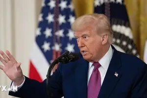 Tổng thống Mỹ Donald Trump phát biểu tại Nhà Trắng, Washington, D.C. Ảnh: THX/TTXVN