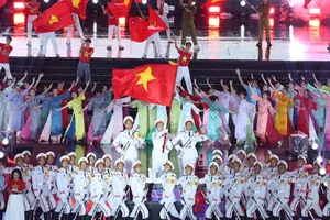 Hình ảnh tổng duyệt chương trình tại sân vận động Mỹ Đình (Hà Nội). Ảnh: SChanel