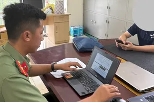 Cơ quan công an làm việc với N.Đ.A. Ảnh: Công an Hà Tĩnh 