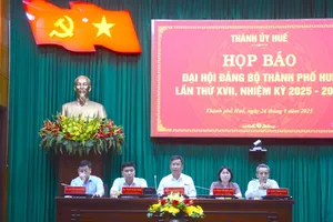 Họp báo thông tin về Đại hội Đại biểu Đảng bộ thành phố Huế lần thứ XVII, nhiệm kỳ 2025 – 2030.