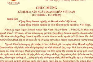 Cục Thuế: Doanh nghiệp, doanh nhân là đối tác đồng hành phát triển