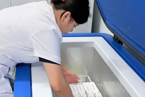 Nhân viên y tế đang sắp xếp vaccine phòng bệnh dại cho người do WHO hỗ trợ tại tỉnh Tuyên Quang