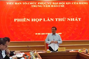 Đồng chí Lại Xuân Môn, Phó Trưởng Ban Thường trực Ban Tuyên giáo và Dân vận Trung ương phát biểu tại phiên họp. Ảnh: PHAN THẢO