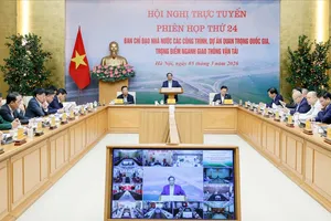 Thủ tướng Phạm Minh Chính chủ trì và phát biểu tại phiên họp thứ 24 của Ban chỉ đạo Nhà nước các công trình, dự án quan trọng quốc gia, trọng điểm ngành giao thông vận tải, sáng 5-3. Ảnh: VIẾT CHUNG