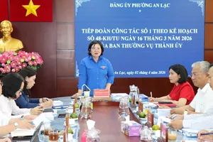 Phó Bí thư Thành ủy TPHCM Văn Thị Bạch Tuyết phát biểu tại buổi khảo sát ở phường An Lạc