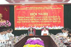 Đoàn của Bộ Chính trị, Ban Bí thư làm việc với Ban Thường vụ Tỉnh ủy Sơn La