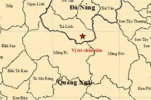 Bản đồ chấn tâm trận động đất lần 5