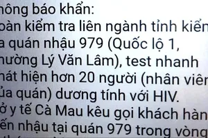 Vụ “20 nhân viên nhà hàng nhiễm HIV”: Xác minh, xử lý chủ tài khoản đăng tin sai sự thật