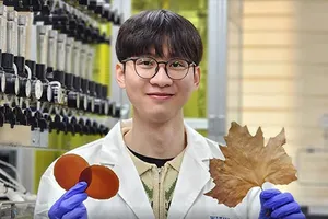 Nghiên cứu sinh Việt biến lá khô thành vật liệu nhựa