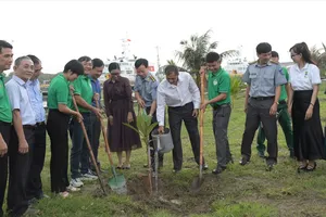 Trồng 5.000 cây xanh tại Chi đội kiểm ngư số 2