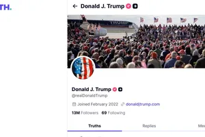 Tài khoản mạng xã hội trên Truth Social của Tổng thống Donald Trump. Ảnh: TRUTH SOCIAL 