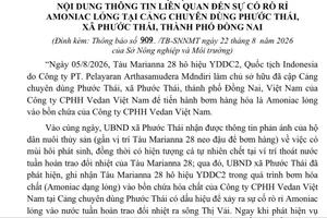 Đồng Nai: Tìm đơn vị đánh giá thiệt hại vụ rò rỉ amoniac lỏng ra sông Thị Vải