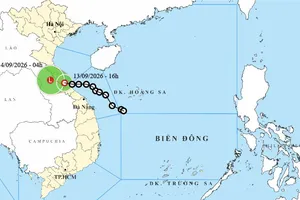 Áp thấp nhiệt đới vào Quảng Trị, Trung bộ và Bắc bộ mưa lớn đến ngày 16-9