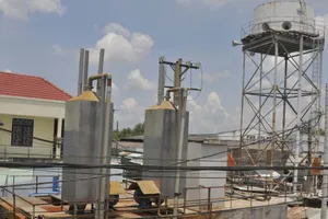 Hệ thống khai thác nước ngầm tại xã Quy Đức, huyện Bình Chánh                                                                                                 . Ảnh: THÀNH TRÍ