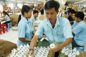 Sản xuất đèn Compact tại Công ty cổ phần Bóng đèn Điện Quang. Ảnh: Cao Thăng