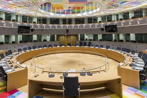 Phòng họp chính trong tòa nhà Europa ở Brussels, Bỉ. Ảnh: AP