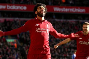 Mo Salah ăn mừng bàn thắng