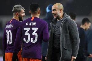 Gabriel Jesus và Aguero củng HLV Pep Guardiolas ở City