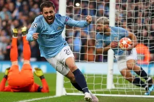 Barnardo Silva ăn mừng bàn thắng vào lưới Tottenham hômn thứ Tư