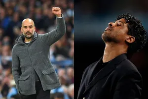 Pep Guardiola và Frank Rijkaard