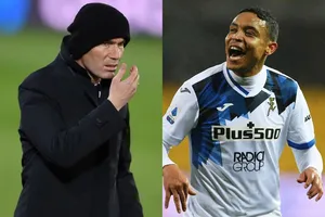  Luis Muriel (phải, Atalanta) và HLV Zidane (Real Madrid)