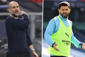 Pep Guardiola và Sergio Aguero
