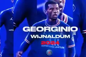Hình ảnh Georginio Wijnaldum đượcd đăng trên website của Pháp