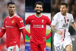 Cristiano Ronaldo , Mohamed Salah và Lionel Messi 