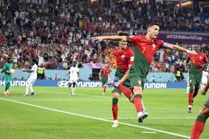 Cristiano Ronaldo ăn mừng bàn thắng ở Qatar 2022