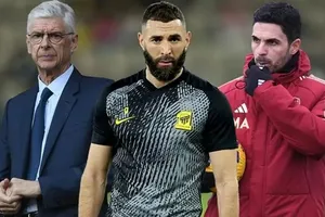 Giáo sư Arsene Wenger hào hứng với việc Benzema (giữa) chơi bóng cho Arteta (phải)