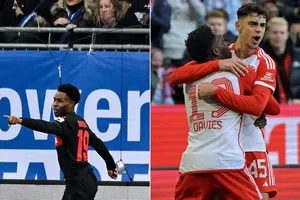 Nathan Tella (Bayer) và Pavlovic (Bayern) ghi bàn để 2 CLB ganh đua quyết liệt ngôi đầu bảng