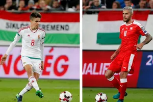 Adam Nagy (Hungary) và Valon Behrami (Thụy Sĩ)