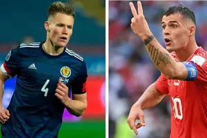 Scott McTominay (Scotland) và Granit Xhaka (Thụy Sĩ)