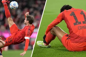Tiếp đất không tốt, Thomas Muller dính chấn thương lưng, còn Kingsley Coman bị rách cơ