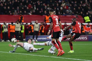 Nordi Mukiele ghi bàn duy nhất cho Leverkusen ở phút 90