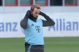 Tiền đạo Harry Kane trên sân tập