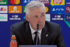 HLV Carlo Ancelotti của Real Madrid trong buổi họp báo