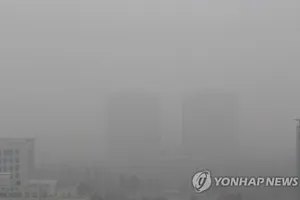 Thành phố Seoul khuất trong màn bụi. Ảnh: Yonhap