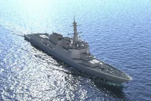 Tàu khu trục Jeongjo Đại đế của Hải quân Hàn Quốc. SSAT sẽ được sử dụng cho huấn luyện phòng không trên tàu. Ảnh: YONHAP