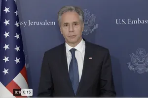 Ngoại trưởng Mỹ Antony Blinken xác nhận với báo giới tại Tel Aviv ngày 19-8. Ảnh: KCRA