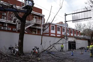 Thủ đô Bắc Kinh đã chịu ảnh hưởng nặng nề ngày 12-4. Ảnh: FBC NEWS