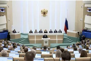 Các thành viên Hội đồng Liên bang Nga đã nhất trí phê chuẩn Hiệp định Đối tác Chiến lược toàn diện giữa Nga và Iran trong phiên họp toàn thể lần thứ 589 của Thượng viện. Ảnh: https://en.iz.ru 