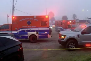 Hiện trường vụ tai nạn được phong toả. Ảnh : KTRK