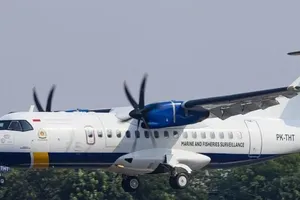 Chiếc máy bay bị nạn là chiếc máy bay cánh quạt phản lực của hãng Indonesia Air Transport. Ảnh: ANTARA