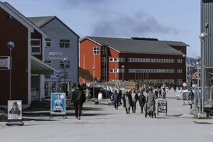 Trung tâm thành phố Nuuk, Greenland. Ảnh : New York Times 