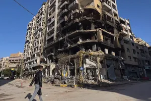 Vùng ngoại ô phía nam thủ đô Beirut của Lebanon bị tấn công. Ảnh: Hurriyet Daily News