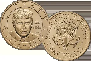 Mỹ phát hành đồng xu 1 USD mang hình Tổng thống Donald Trump